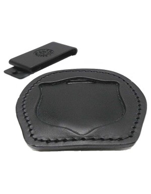 Portaplacca in cuoio con clip Polizia Operativa