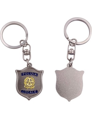 Portachiavi metallo Placca Polizia Locale