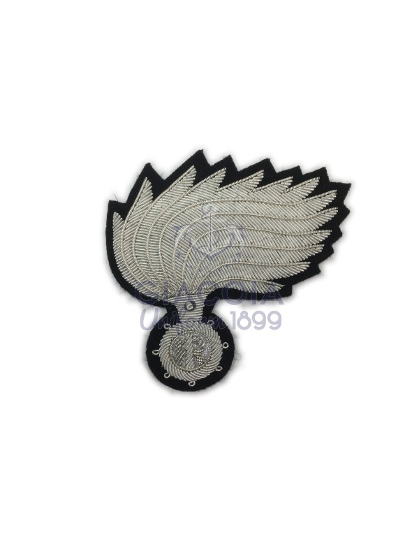 Fregio Fiamma Carabinieri 13 Punte Canottiglia Argento