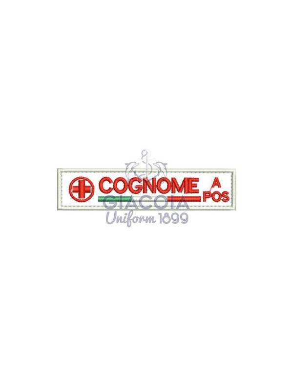 Patch Targhetta Nominativa Con Gruppo Sanguino Croce Rossa Italiana